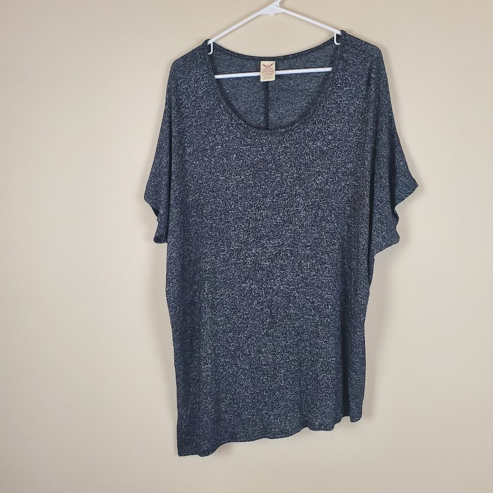 Faded Glory Black Knit Asymmetrical Pullover Size 2X(18W-20W)